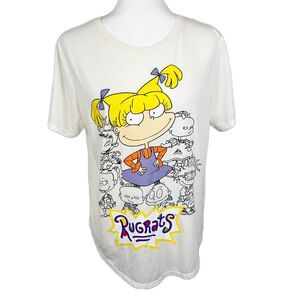 Rugrats Angelica Shirt Women XXL Beige Nickelodeon Short Sleeve 90s Kids Juniors